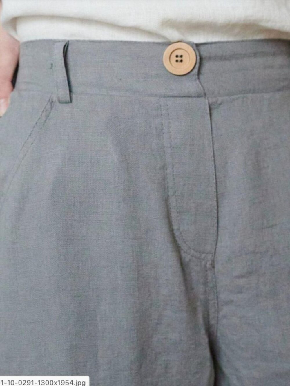 Linenfox Brooke Linen Trousers - XL, Neutral Grey